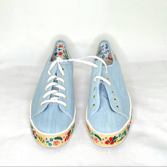 Anthropologie Keds x Rifle Paper Co. Rosalie Embroidered Triple Kick Sneakers 10 - Picture 7 of 14